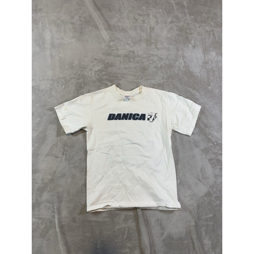 Vintage Anvil Danica Patrick Indy Car Racing T-Shirt White Small 2000s